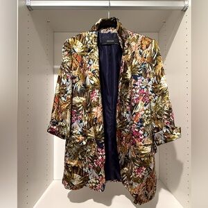 Zara Colorful Casual Blazer with Shoulder Pads & Pearl Cuff Details